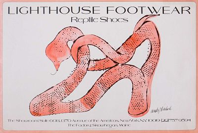 ANDY WARHOL (AMERICAN, 1928-1987) - Lighthouse Footwear Repttile Shoes. 74 x 113,5 cm