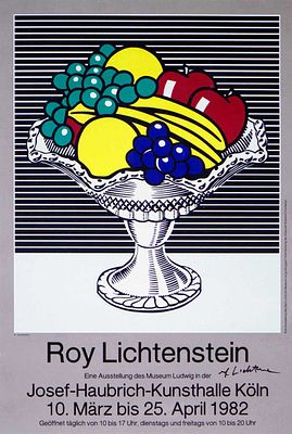Roy Lichtenstein (American, 1923–1997 - Still life whit cristal bowl. 84 x 59,4 cm