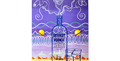 Kenny Scharf., (American, b. 1958) - Absolut Vodka. was created as part of a campaign/collaboration 