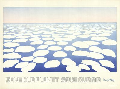 Georgia O’Keeffe (American, 1887–1986) - Save Our Planet Save Our Air. Colour offset printing over 