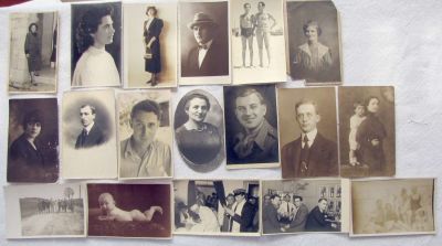 18 antique photos of Jewish people, including photo by A. Soskin, Palestine, Tel-Aviv. 18 orig. 
