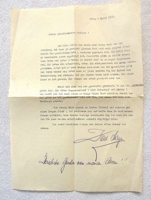 Holocaust. Letter of a Jew to his friend from Wien to Palestine, 1941, in German One page. 