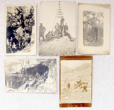 5 Antique travelling photos of Bulgarian Jews, 1920’s Bulgaria - Musala, Iskrets PC size 