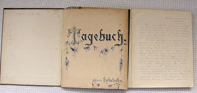 2 Diaries of Austrian- Israeli Jewish Architect Johann Sobelsohn, 1906-09, 1926-29, in German. Di 