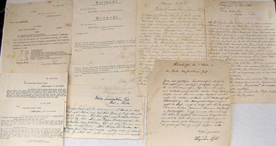 10 Letters and official papers of Jewish persons, in German, 1930’s Different condition