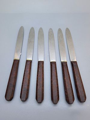 סט 6 סכינים בקאליט ארט-דקו צרפתי מתוצרת Pradel. סט 6 סכינים ארט-דקו צרפתי מתוצרת Pradel, שנות 