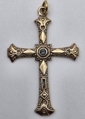 Italian Gilt Silver "Cross" Pendant. An Italian gilt silver "cross" pendant, circa mid-20th 