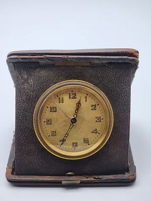Antique Art Deco Travel Alarm Clock. Antique Art Deco travel alarm clock, circa 1920s–1940s. The 