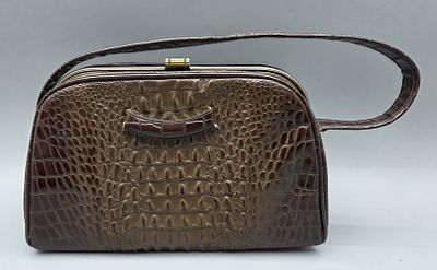 Vintage Crocodile Leather Bag. Quality Vintage Crocodile Leather Bag, likely English, circa 