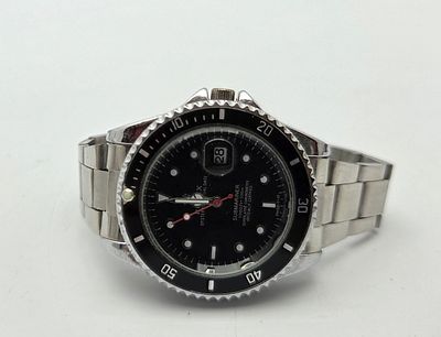 Wristwatch of Luxury Design. Wristwatch of luxury design, stainless steel case and strap. Black 