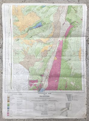 Rare Geological Map of Palestine (First Edition, 1947) – Survey of Palestine, Jaffa. Official 
