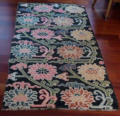 Circa 1900 Tibetan Rug is 71.5" x 37". Circa 1900 Tibetan rug with beautiful colors. Very good 
