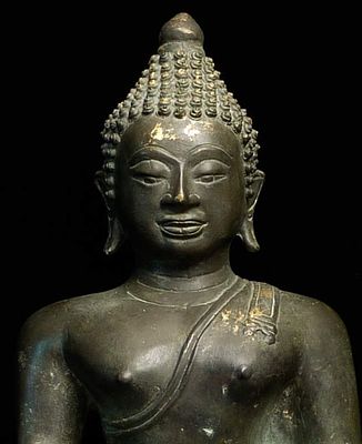 Vintage/Antique Northern Thai Bronze Buddha- Large, Well Cast. Vintage/Antique Northern Thai 