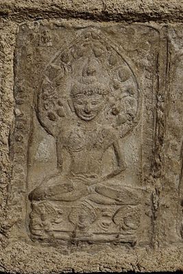 15thC Northern Thai architectural piece with 5 Buddhas- RARE. 15thC Northern Thai architectural 