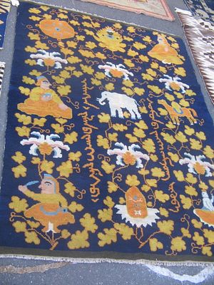 Vintage Unique Chinese Tibetan Rug -Look at photos!!. Antique Chinese Rug Probably Made for the 