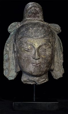 Chinese Tang Style Stone Buddha Head- Nicely Carved. Large and beautiful Tang Style Buddha head 