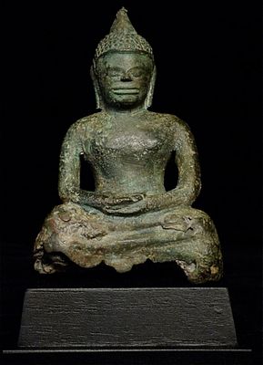 7-9thC Dvarati Buddha, 5.25" Tall-Early, Authentic, Powerful. 7-9thC Dvarati Buddha from 