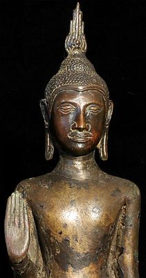 15/16thC Utong C Thai Bronze Buddha. Large and Fine Example. 15/16thC Utong C Thai Bronze 
