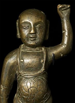 15/16thC Ming Baby Buddha, High Silver Content. 15/16thC Ming Baby Buddha. Alloy appears to have 
