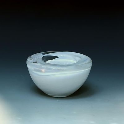 Kosta Boda swirl art glass votive 2.5X4.5 inches