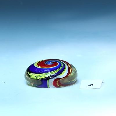 Large solid marble paperweight 4 inches diameter, 1.5 inches tall