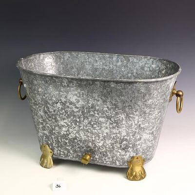 Hen-Feathers galvanized beverage cooler 12X20X13 inches tall