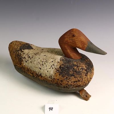 Vintage duck decoy, cork and wood, 14X8 inches