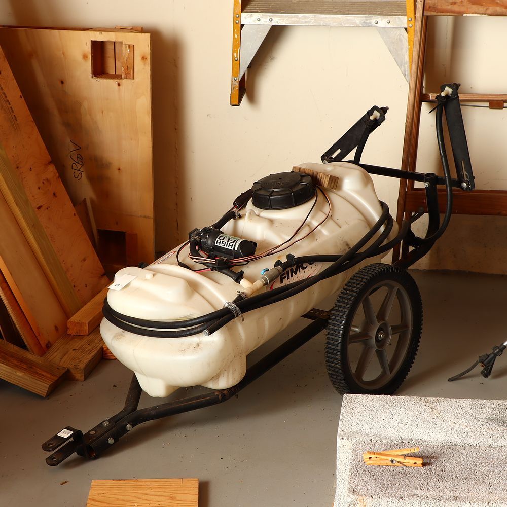 Lot 151: Fimco tow behind lawn sprayer