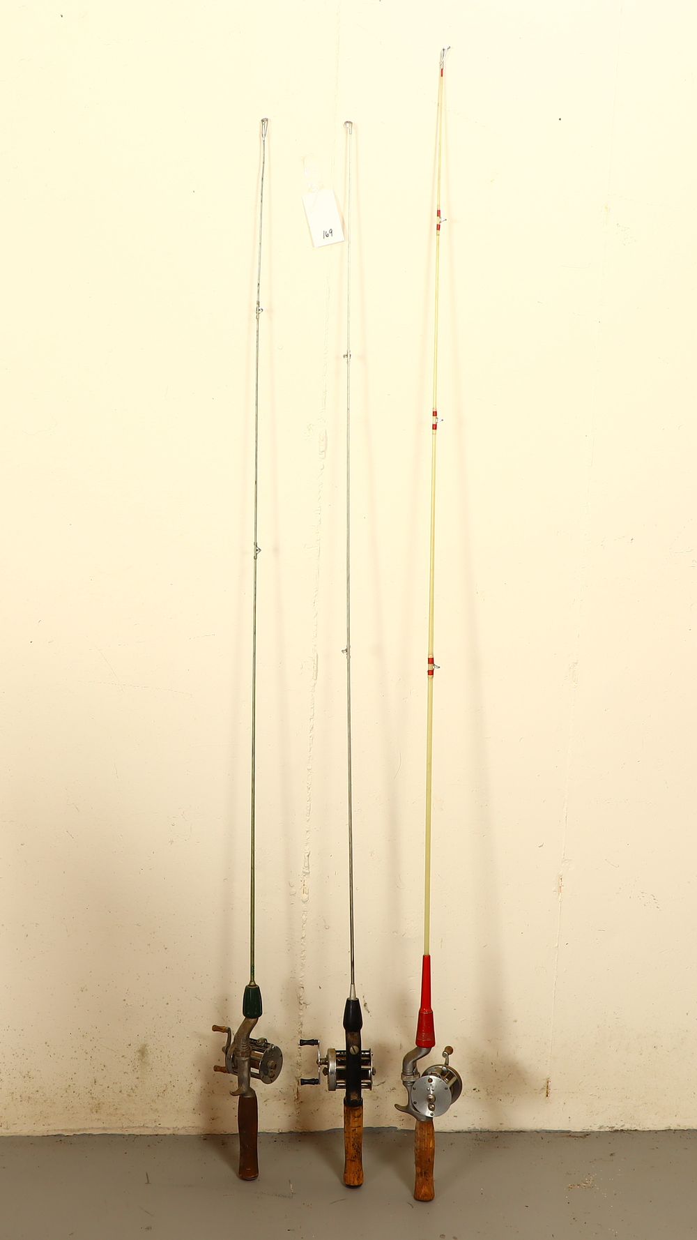 Lot 169: Lot of three vintage fly fishing rods and reels