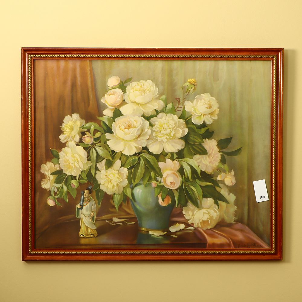 Lot 174: Peonies print by Bassie Helstrom