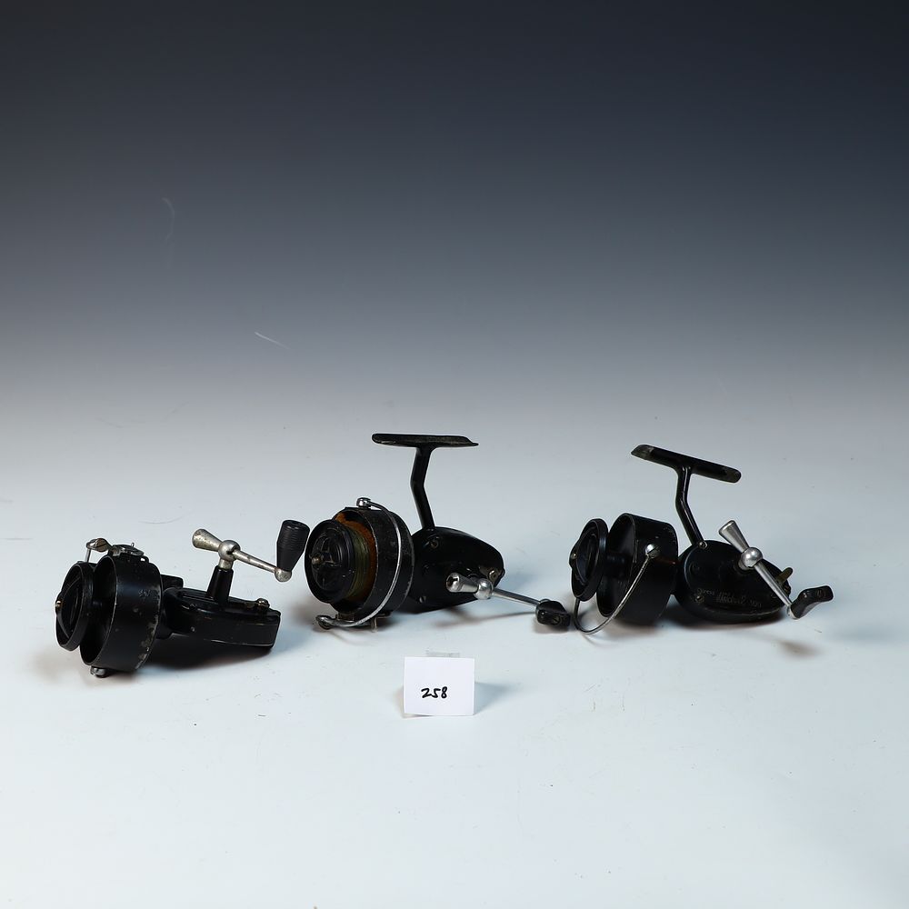 Lot 258: Lot of 3 vintage Garcia Mitchell spinning reels made in France