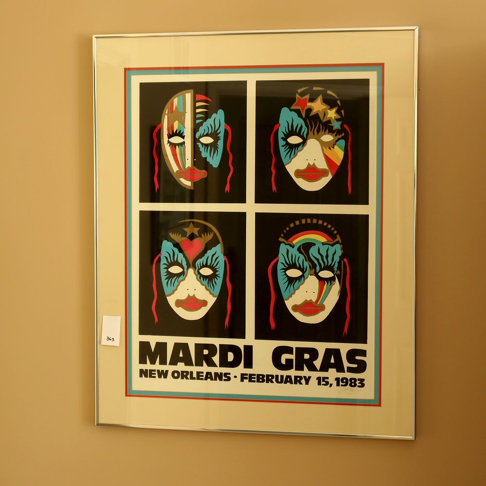 Lot 363: Vintage Mardi Gras signed Poster by Amzie