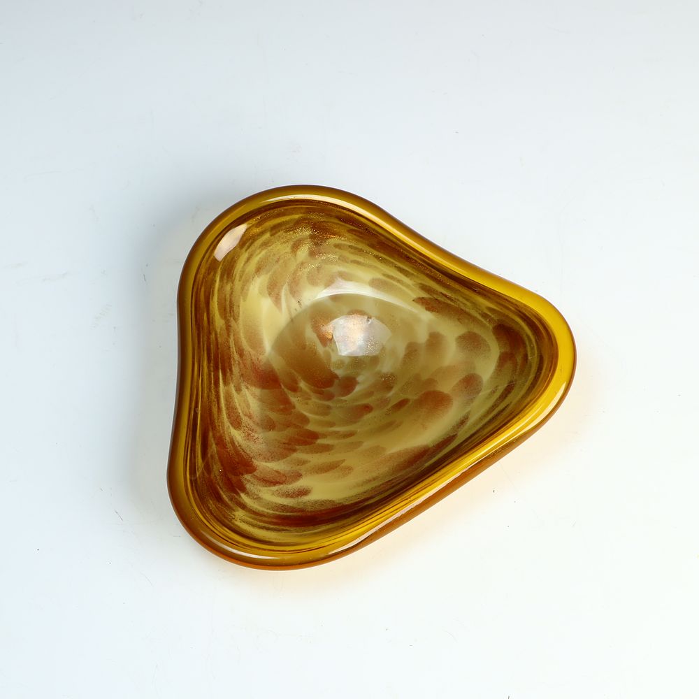 Lot 217: Vintage Mid Century gold speckled art glass