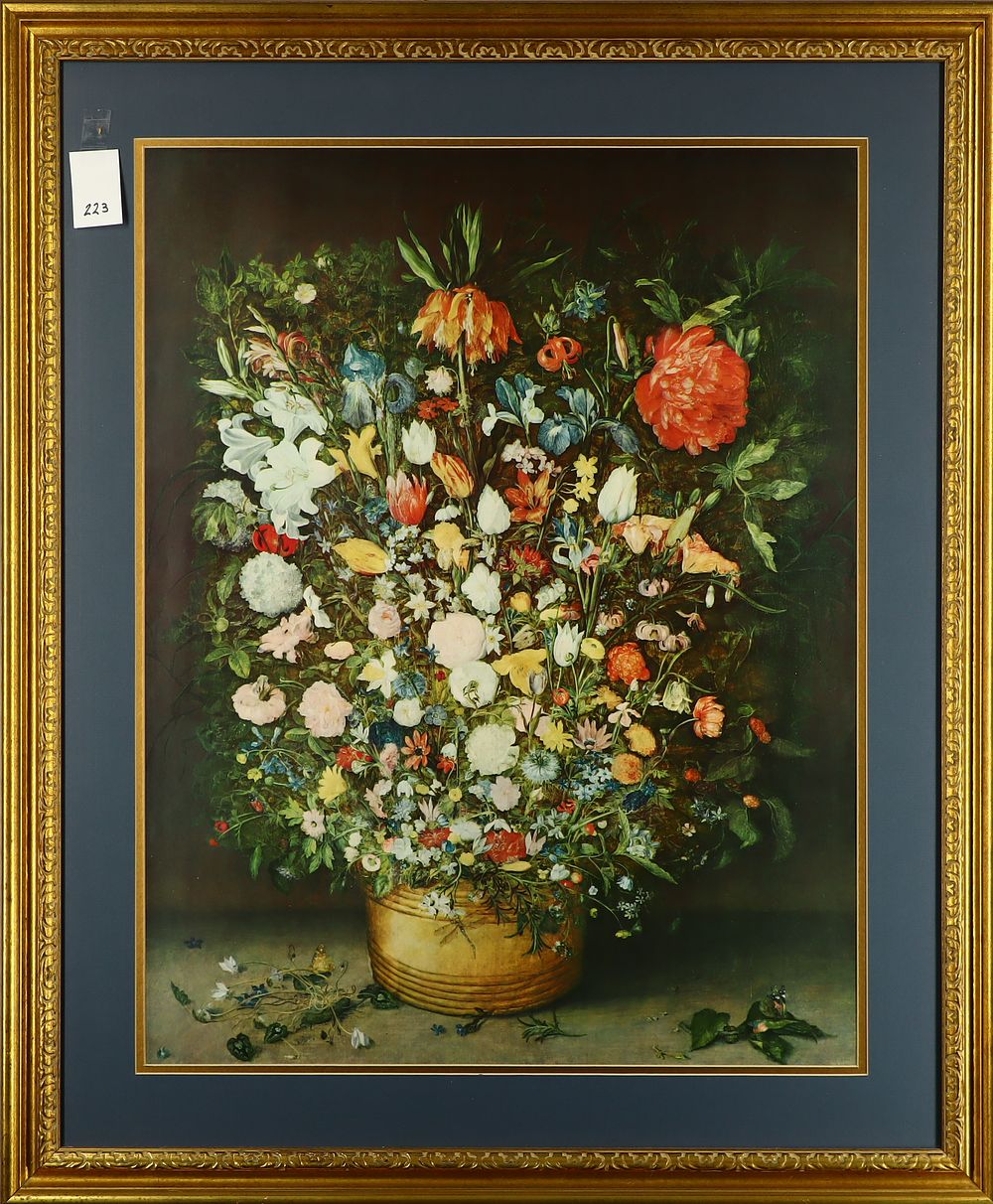 Lot 223: Framed floral print