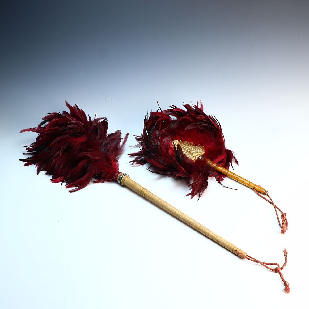 Lot 256: Vintage feather fan and duster, appears to be unused