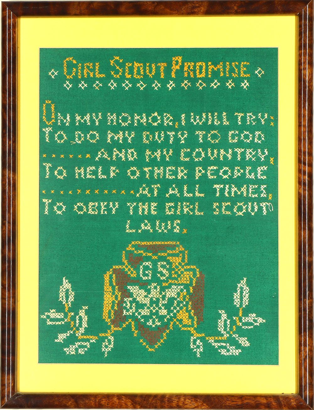 Lot 280: Vintage Girl Scout Promise needlework