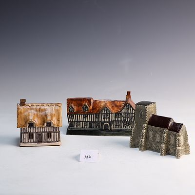 Three Vintage Cottages 7x4 inches