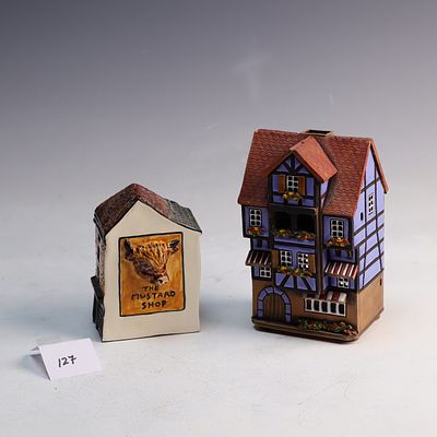 Two Vintage Stone English Cottages 6.75 and 4.5x3 inches