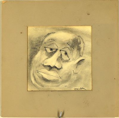 Original Charcoal Pencil Portrait by Zoller unframed artwork is 5.5x5.5 inches matting is 9x9 inches