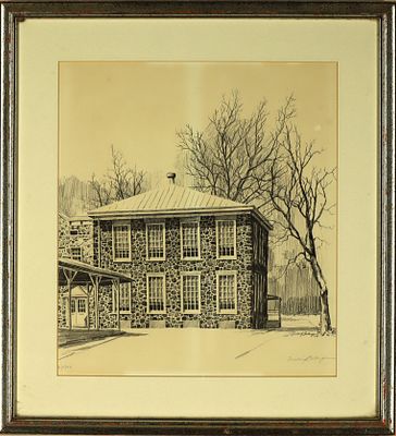 Richard Bollinger Hand Signed Numbered Stone House Print. Number 60/300 hand sined by the artist 