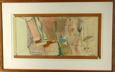 Vintage Original Abstract Watercolor by James Zoller. Signed watercolor original James Zoller 