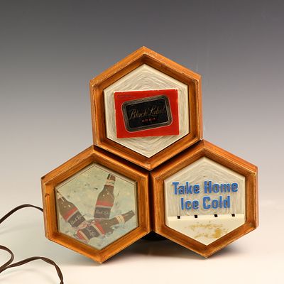 Vintage Carling Black Label Lighted Beer Sign Unit is working Signed Dimensonal Products Inc. 