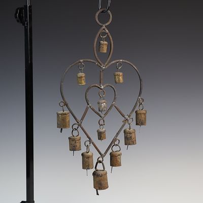 Vintage Metal Wind Chimes 14x7.5 inches