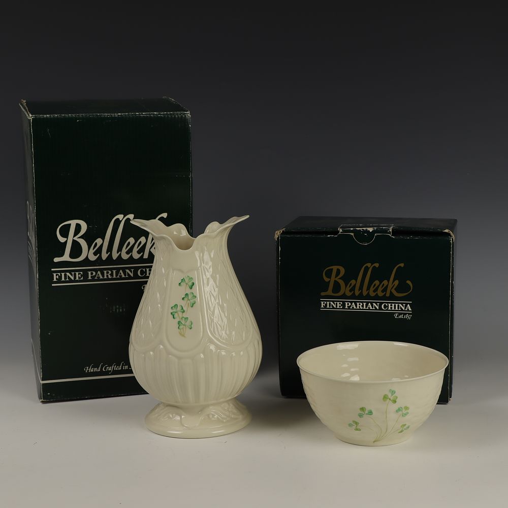 Lot 183: Two Vintage Belleek Pieces with original Boxes