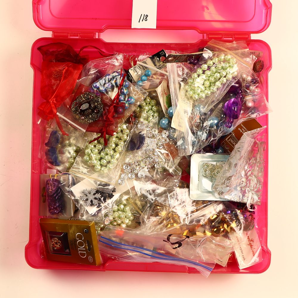 Lot 268: Large lot of bead jewelry making supplies