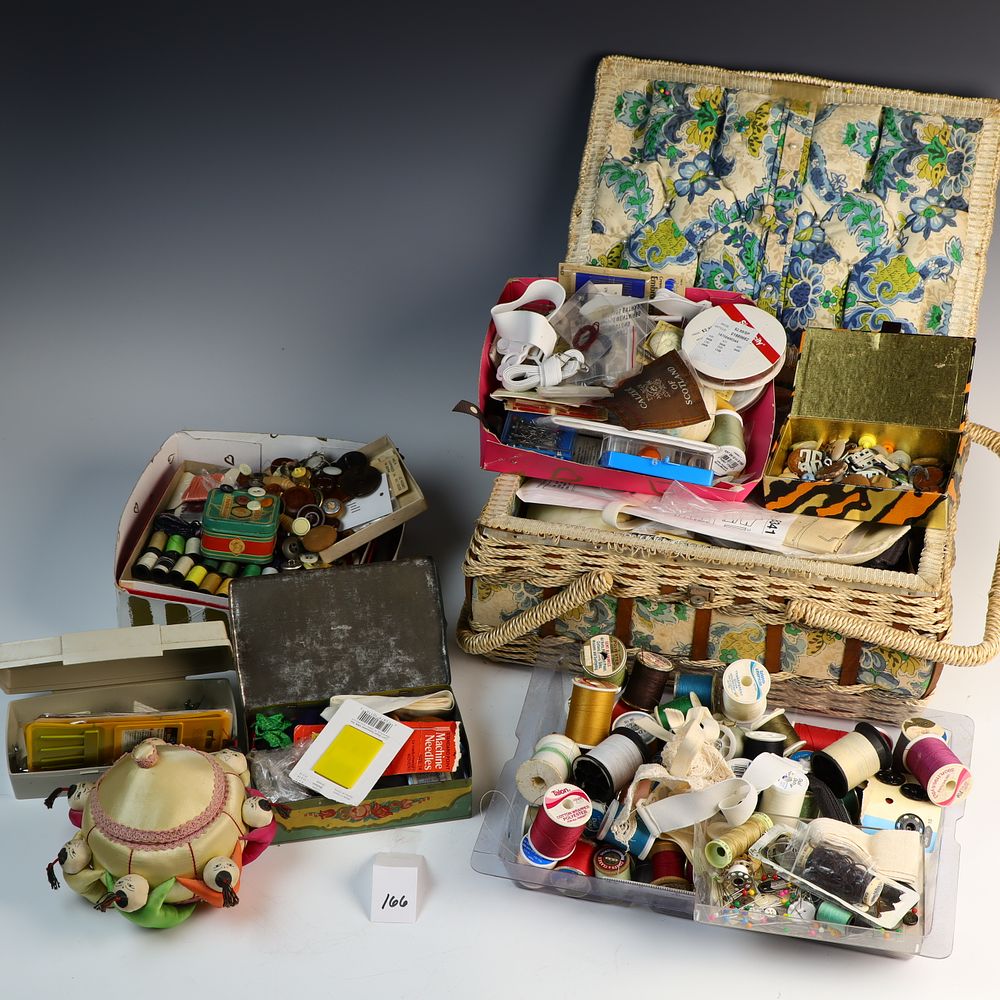 Lot 166: Large Lot of Sewing Items and Supplies