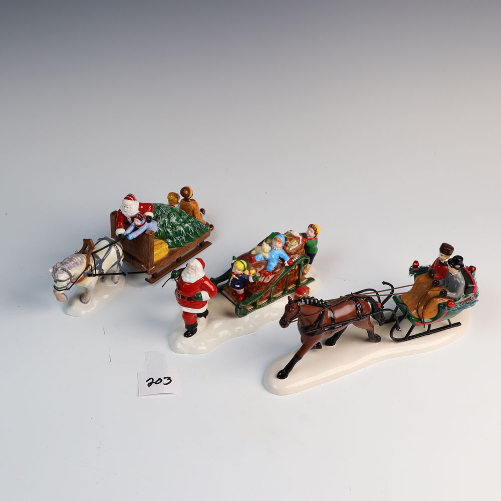 Lot 203: Lot of Original Dept 56 Christmas Village Accessories
