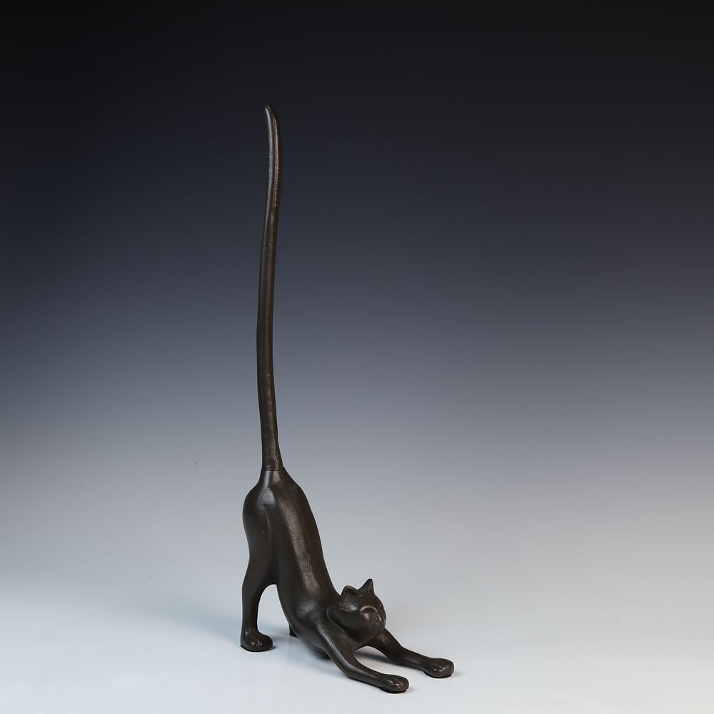 Lot 232: Cast Iron Unique Cat Sculpture