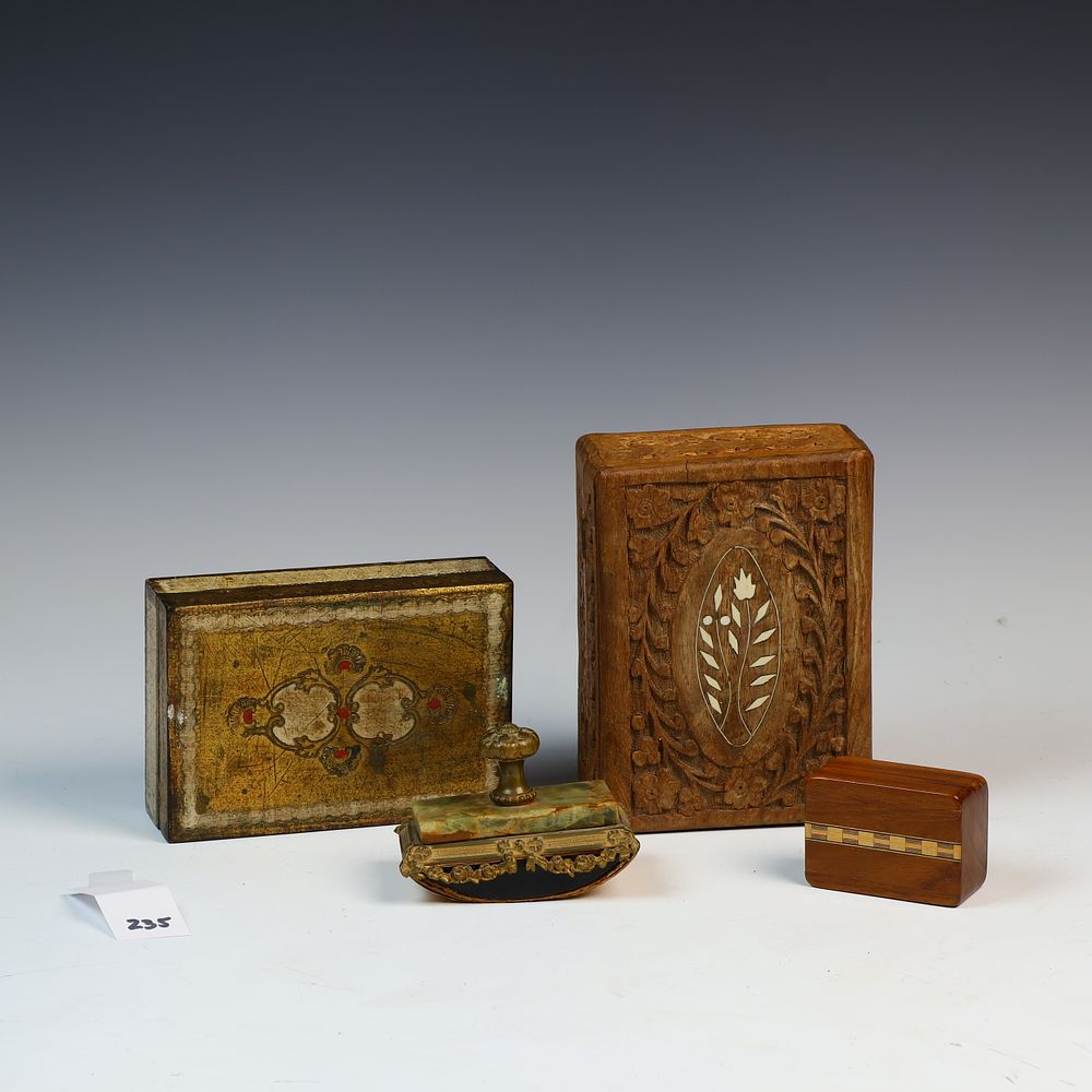 Lot 235: Antique Marble and Brass Blotter