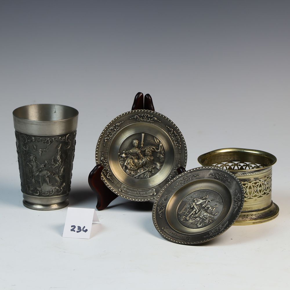 Lot 236: Vogel German Cup Pewter and Silverplate Lot